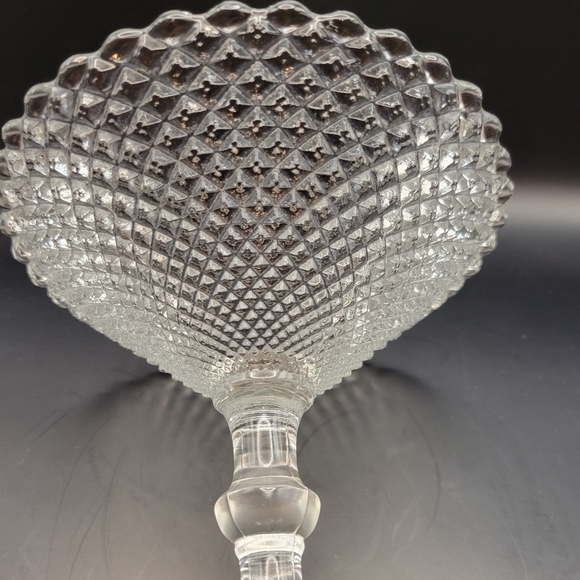 Vintage Miss America Clear Glass 4 3/4in Tall Pedestal Candy Dish Compote - Picture 9 of 9